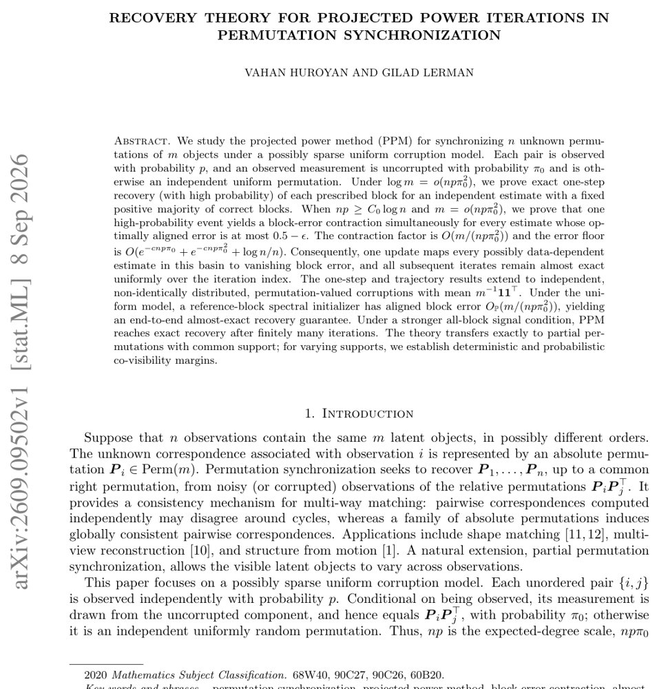 Recovery Theory for Projected Power Iterations in Permutation Synchronization Figure 1
