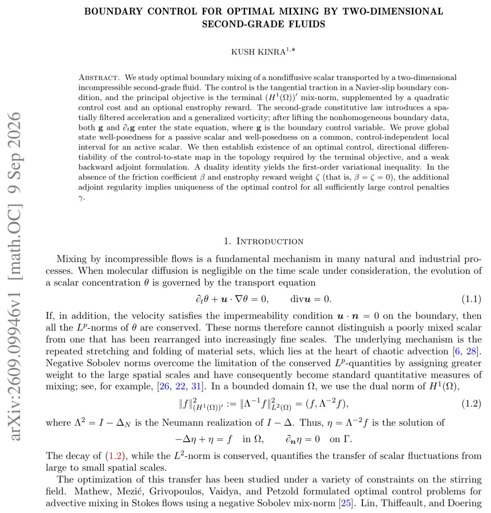 Boundary control for optimal mixing by two-dimensional second-grade fluids Figure 1