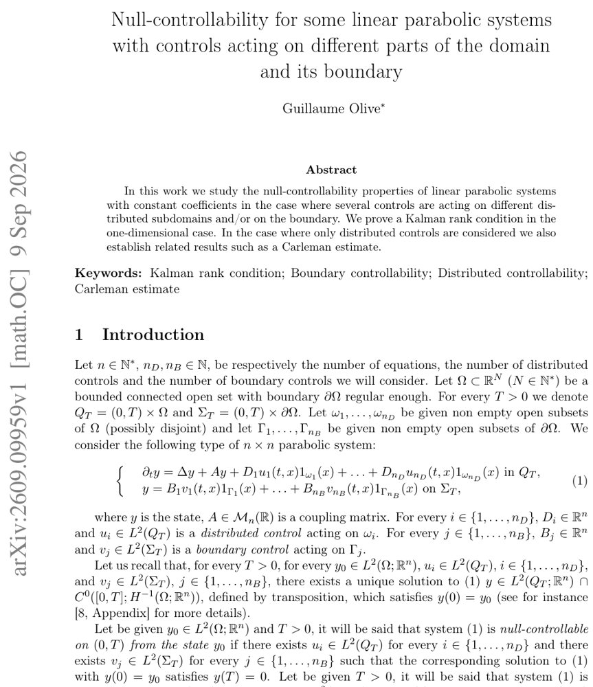 Null-controllability for some linear parabolic systems with controls acting on different parts of the domain and its boundary Figure 1