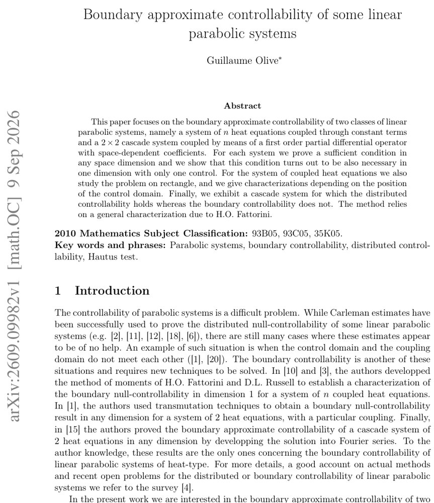 Boundary approximate controllability of some linear parabolic systems Figure 1
