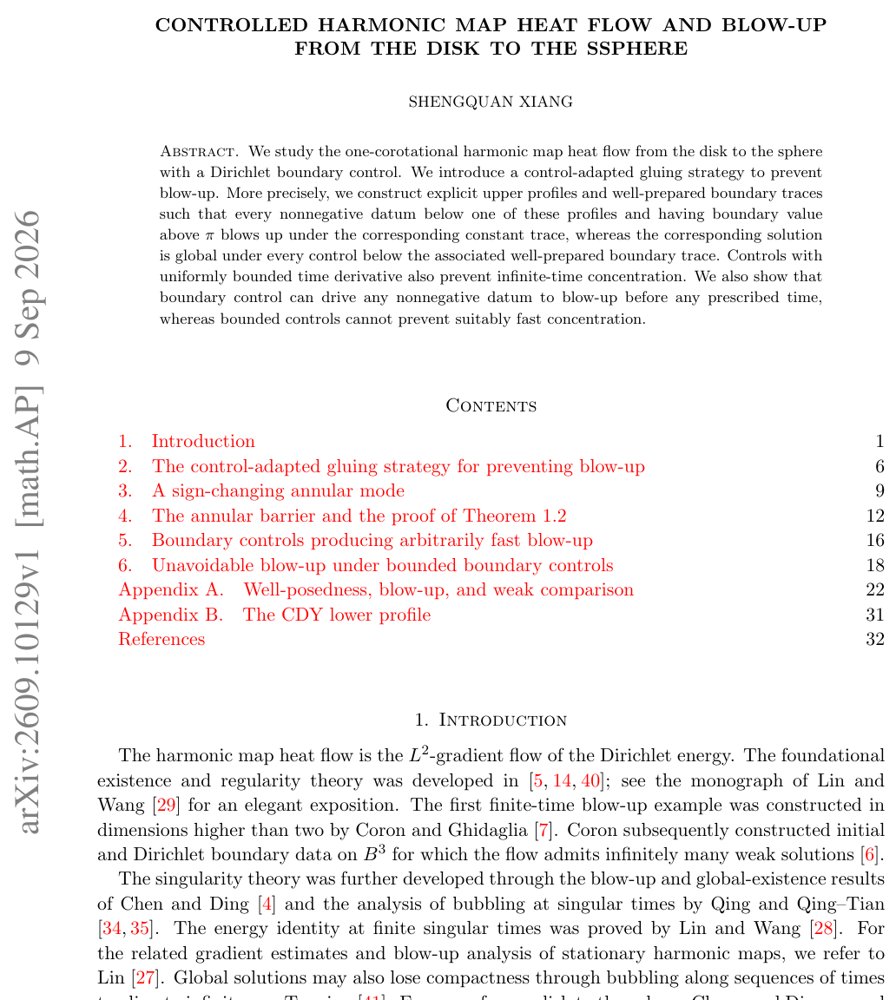 Controlled harmonic map heat flow and blow-up from the disk to the sphere Figure 1
