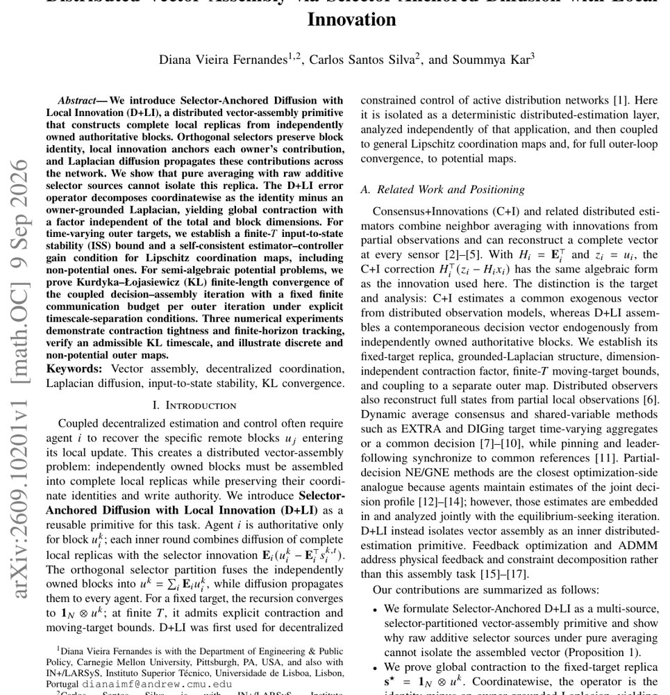 Distributed Vector Assembly via Selector-Anchored Diffusion with Local Innovation Figure 1