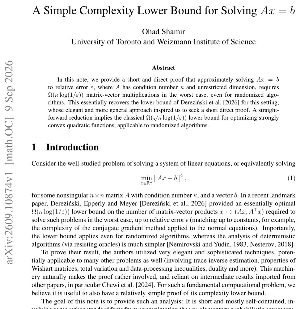A Simple Complexity Lower Bound for Solving $Ax=b$ Figure 1