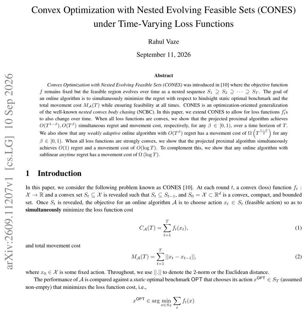 Convex Optimization with Nested Evolving Feasible Sets (CONES) under Time-Varying Loss Functions Figure 1