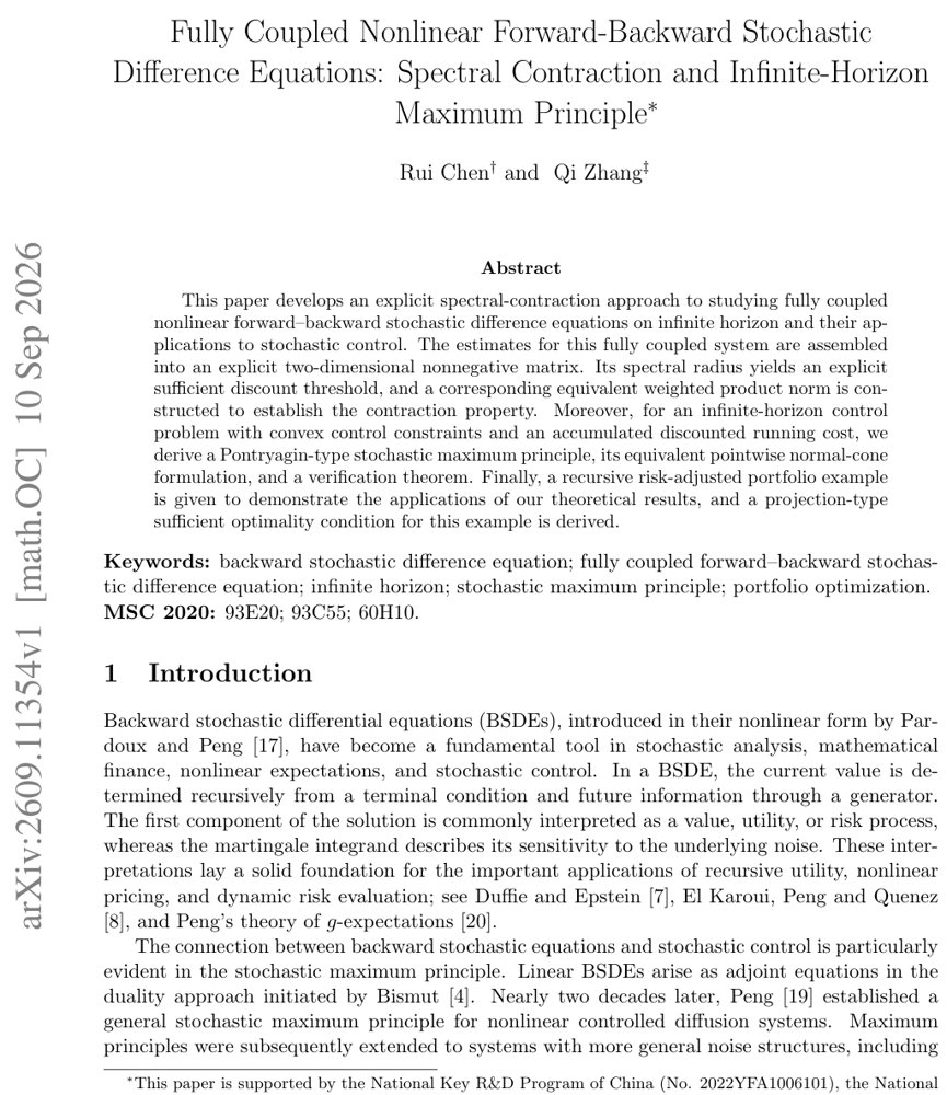 Fully Coupled Nonlinear Forward-Backward Stochastic Difference Equations: Spectral Contraction and Infinite-Horizon Maximum Principle Figure 1