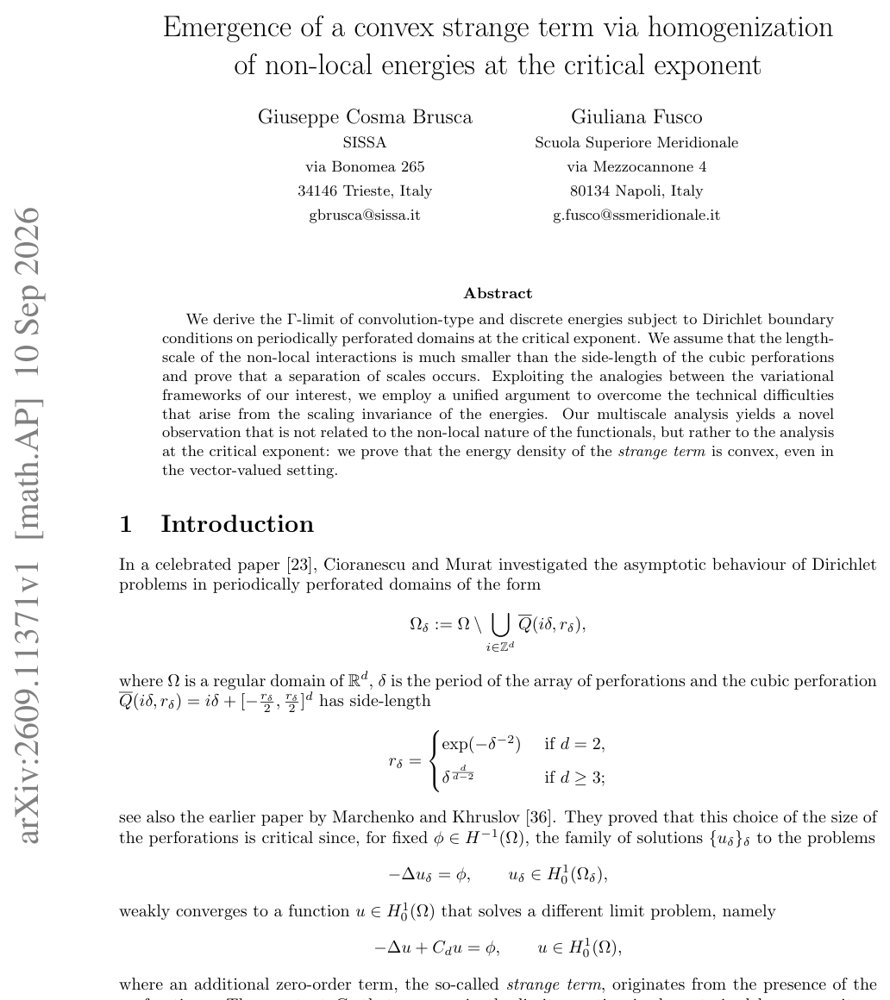 Emergence of a convex strange term via homogenization of non-local energies at the critical exponent Figure 1