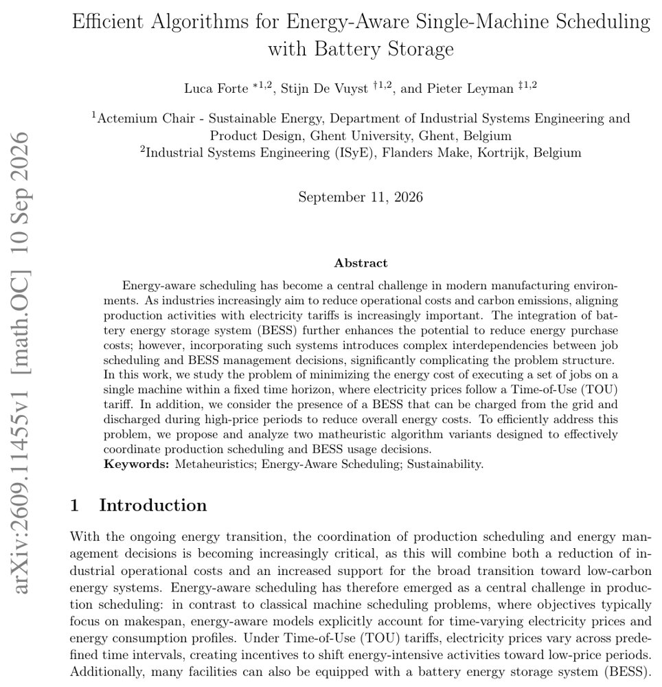 Efficient Algorithms for Energy-Aware Single-Machine Scheduling with Battery Storage Figure 1