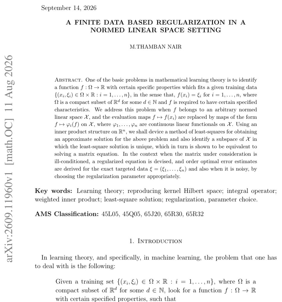 A Finite Data Based Regularization in a Normed Linear Space Setting Figure 1