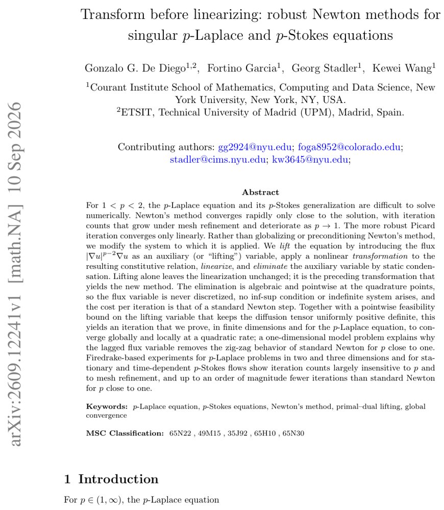 Transform before linearizing: robust Newton methods for singular $p$-Laplace and $p$-Stokes equations Figure 1