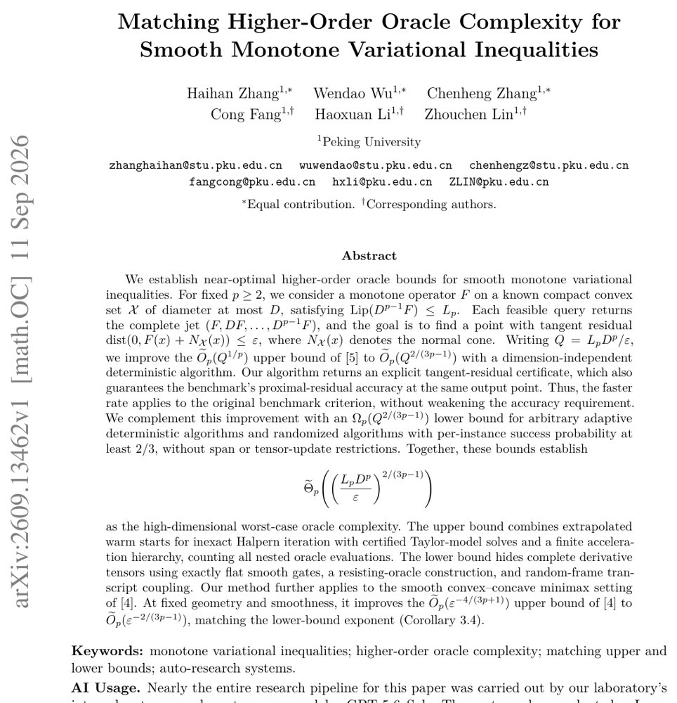 Matching Higher-Order Oracle Complexity for Smooth Monotone Variational Inequalities Figure 1