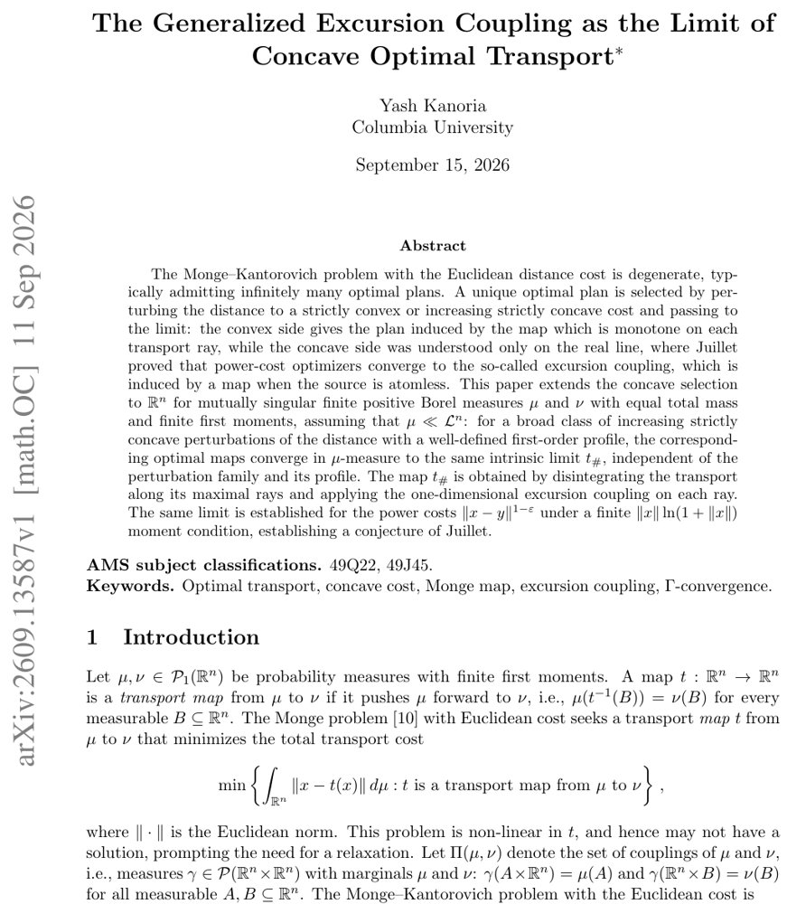 The Generalized Excursion Coupling as the Limit of Concave Optimal Transport Figure 1