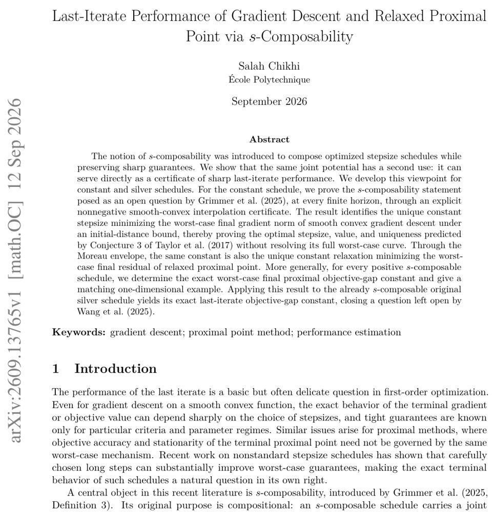 Last-Iterate Performance of Gradient Descent and Relaxed Proximal Point via $s$-Composability Figure 1