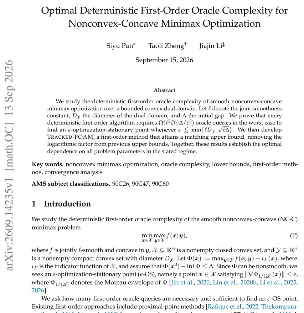 Optimal Deterministic First-Order Oracle Complexity for Nonconvex-Concave Minimax Optimization Figure 1