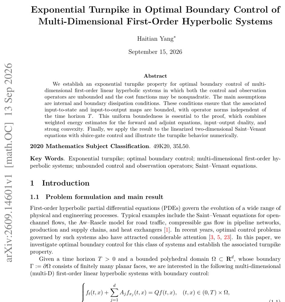 Exponential Turnpike in Optimal Boundary Control of Multi-Dimensional First-Order Hyperbolic Systems Figure 1
