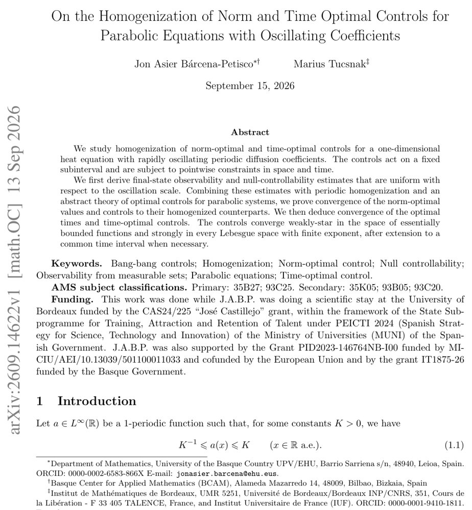 On the Homogenization of Norm and Time Optimal Controls for Parabolic Equations with Oscillating Coefficients Figure 1