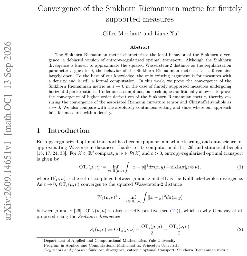 Convergence of the Sinkhorn Riemannian metric for finitely supported measures Figure 1