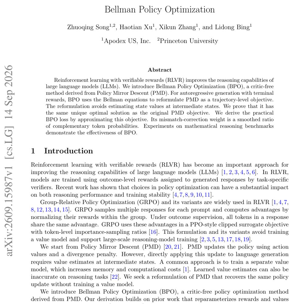 Bellman Policy Optimization Figure 1