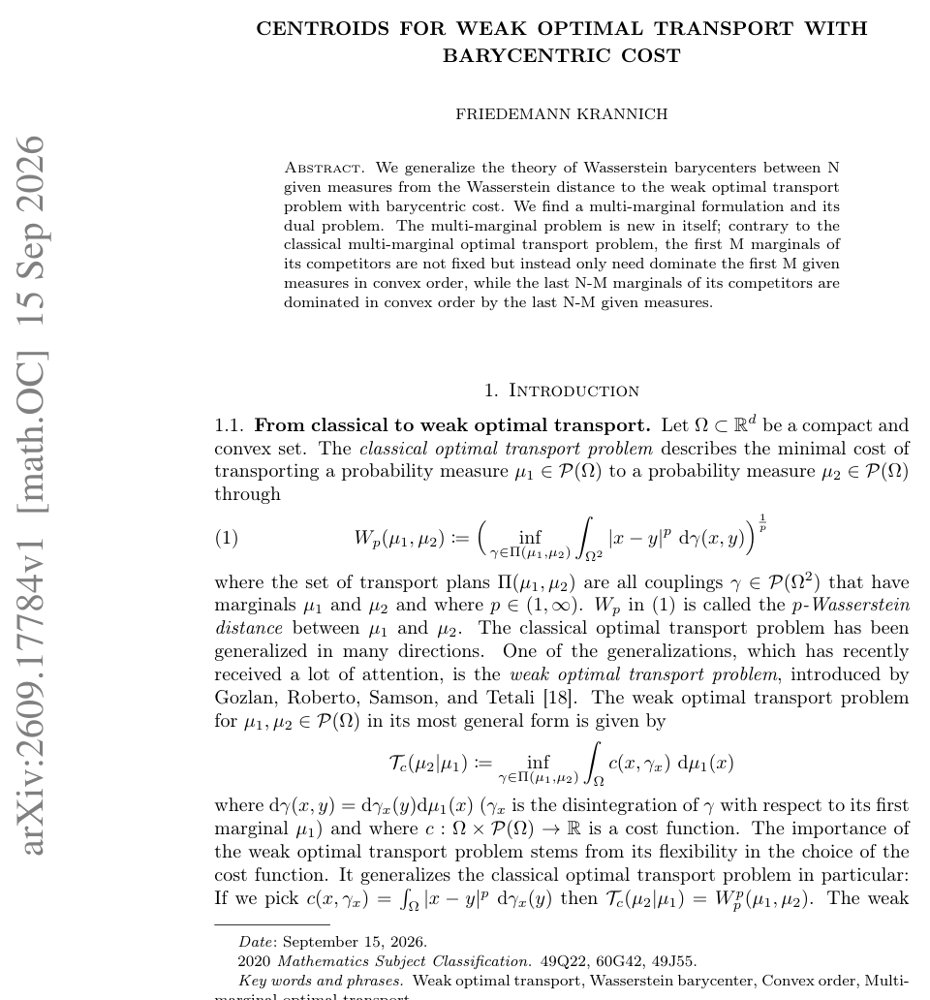 Centroids for weak optimal transport with barycentric cost Figure 1