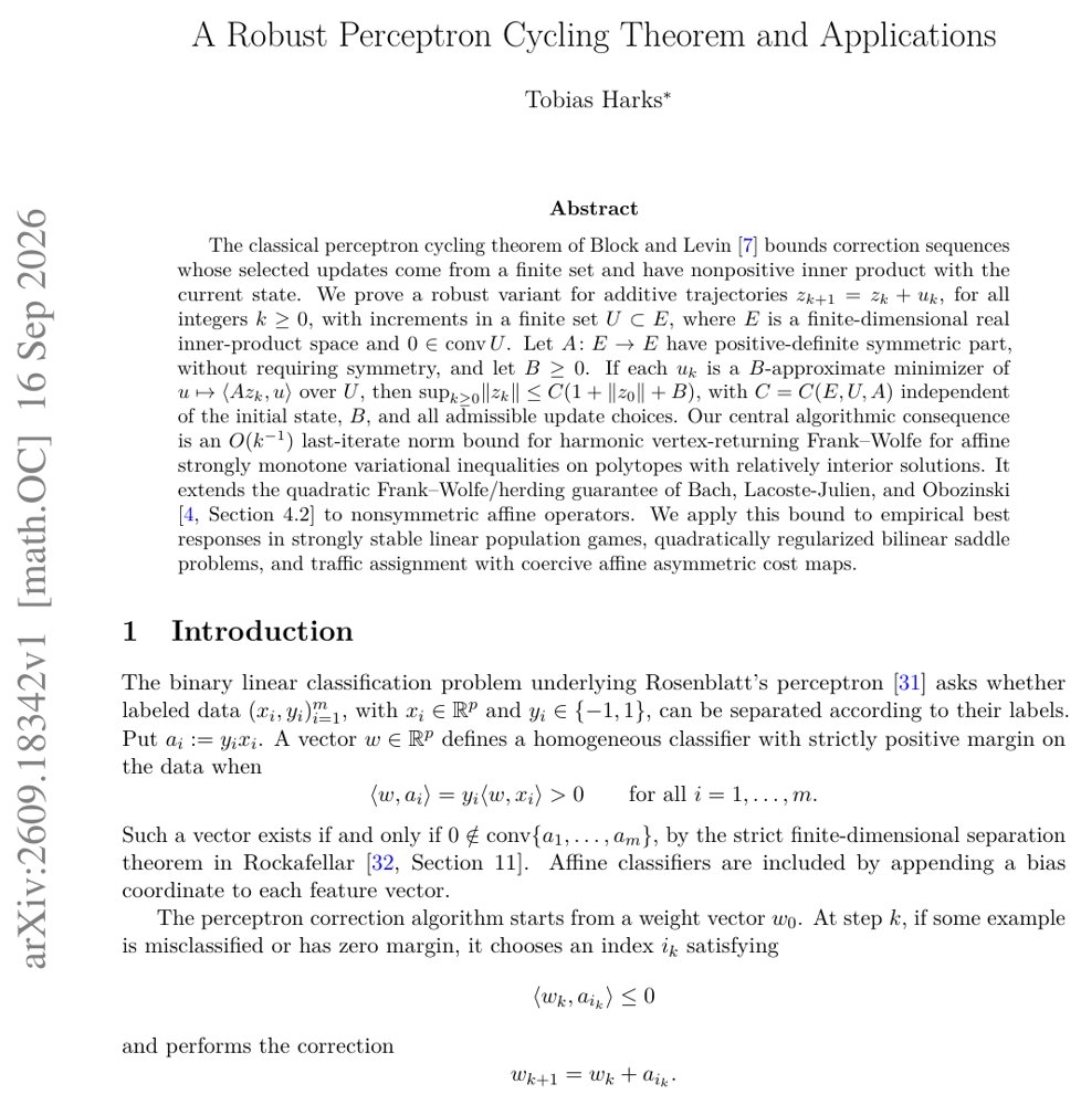 A Robust Perceptron Cycling Theorem and Applications Figure 1