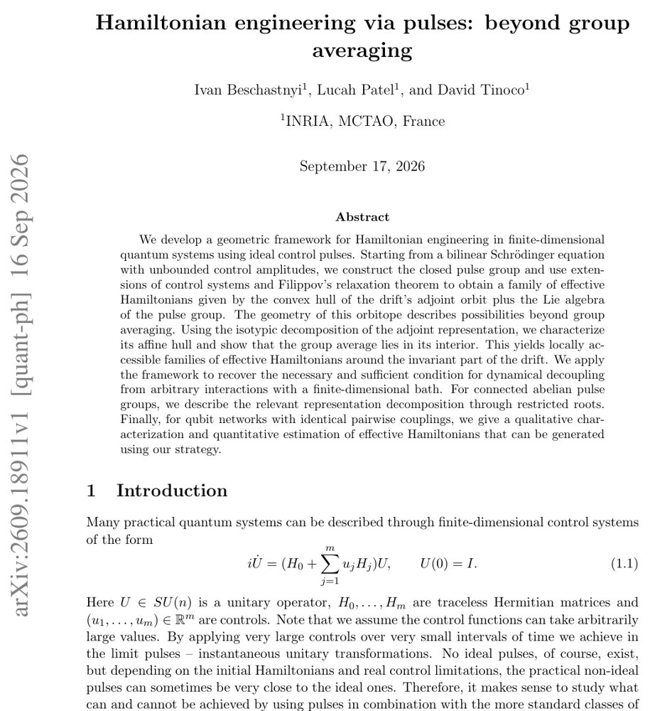Hamiltonian engineering via pulses: beyond group averaging Figure 1