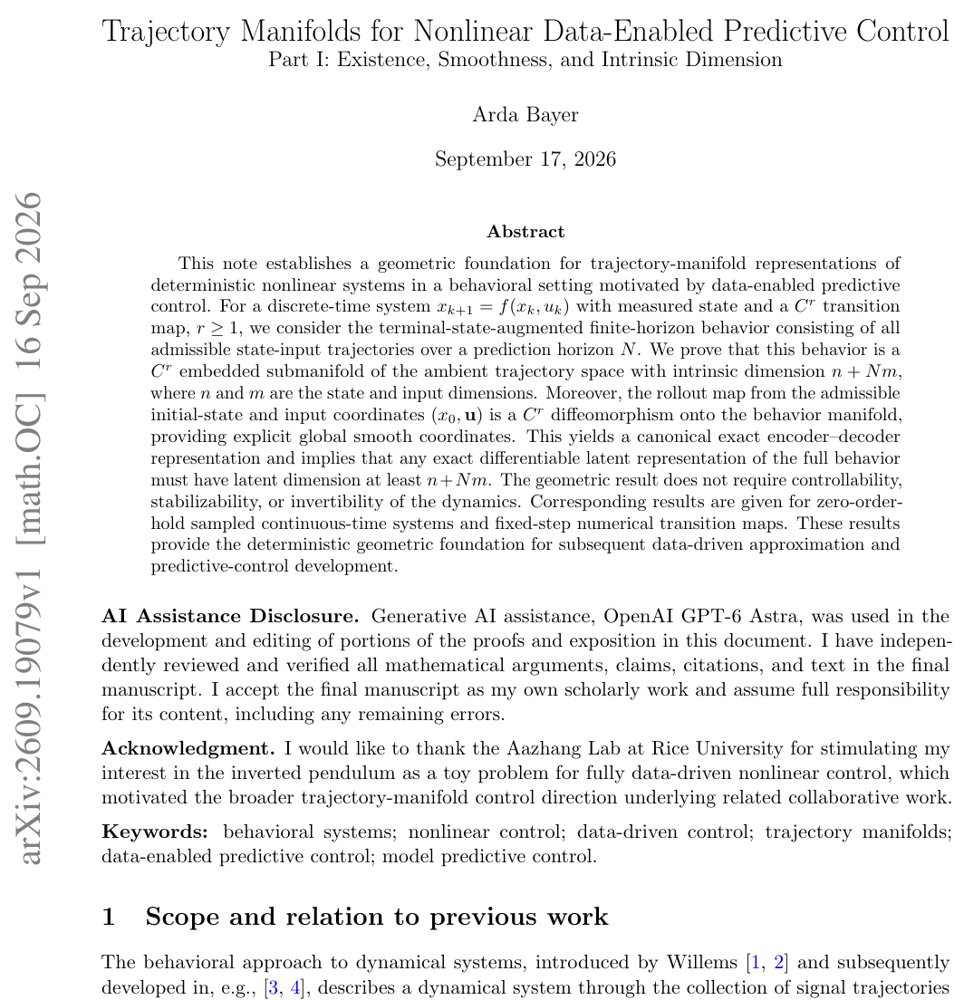 Trajectory Manifolds for Nonlinear Data-Enabled Predictive Control Figure 1
