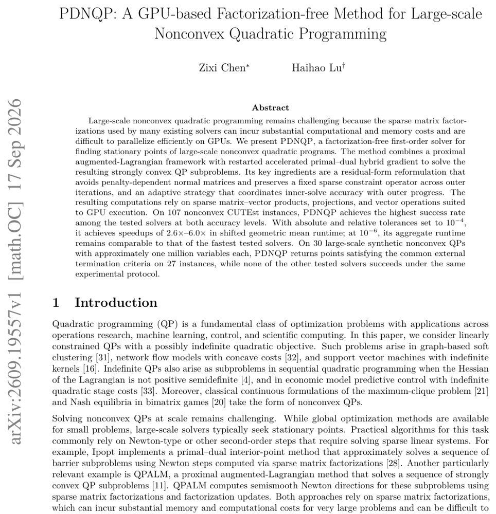 PDNQP: A GPU-based Factorization-free Method for Large-scale Nonconvex Quadratic Programming Figure 1
