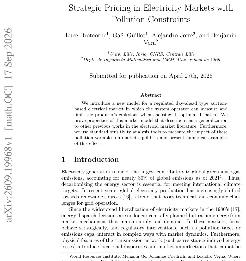 Strategic Pricing in Electricity Markets with Pollution Constraints Figure 1