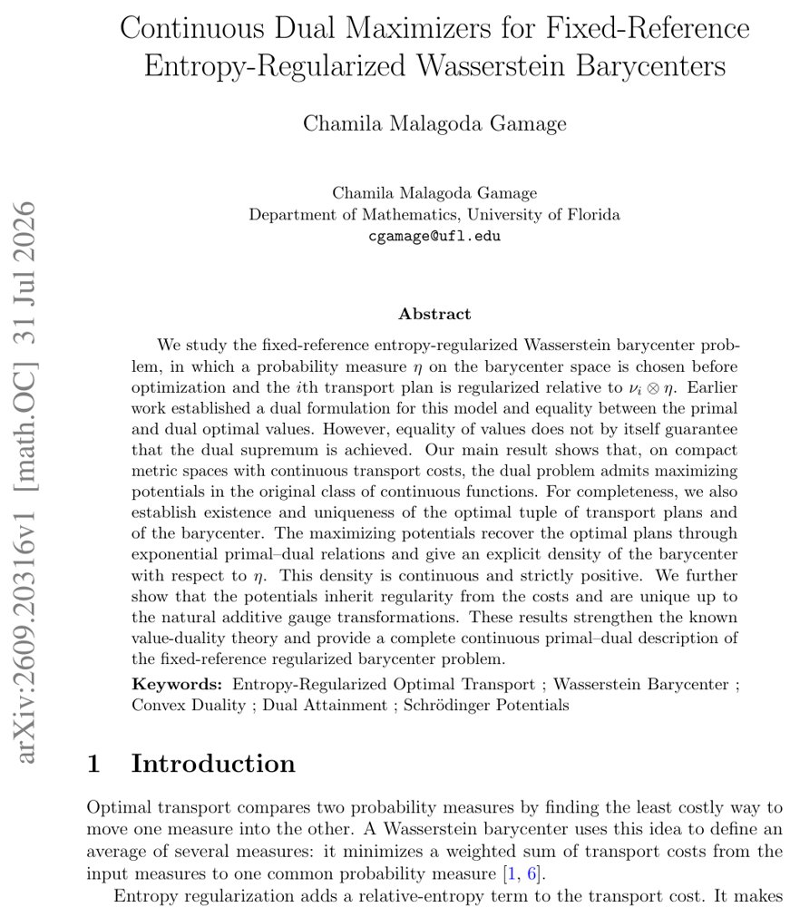 Continuous Dual Maximizers for Fixed-Reference Entropy-Regularized Wasserstein Barycenters Figure 1