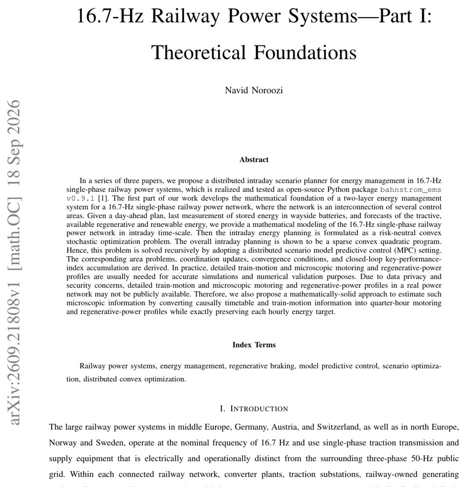 Distributed Intraday Energy Management for 16.7-Hz Railway Power Systems---Part I: Theoretical Foundations Figure 1