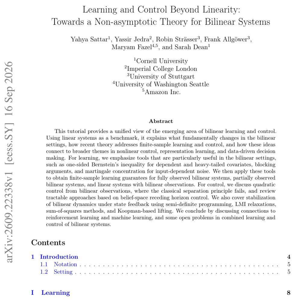 Learning and Control Beyond Linearity: Towards a Non-asymptotic Theory for Bilinear Systems Figure 1