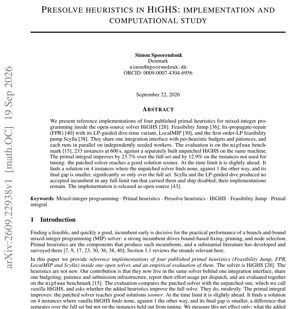 Presolve heuristics in HiGHS: implementation and computational study Figure 1