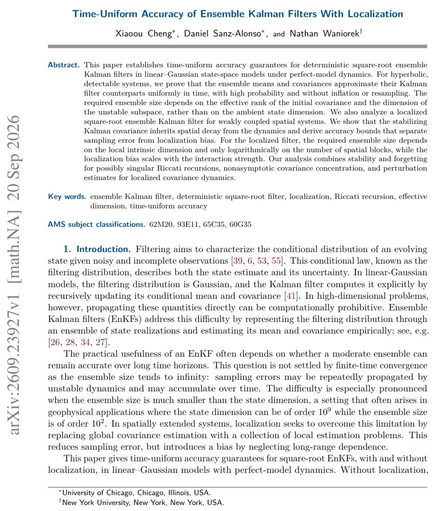 Time-uniform accuracy of ensemble Kalman filters with localization Figure 1