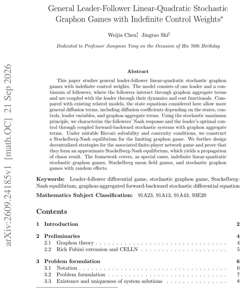 General Leader-Follower Linear-Quadratic Stochastic Graphon Games with Indefinite Control Weights Figure 1
