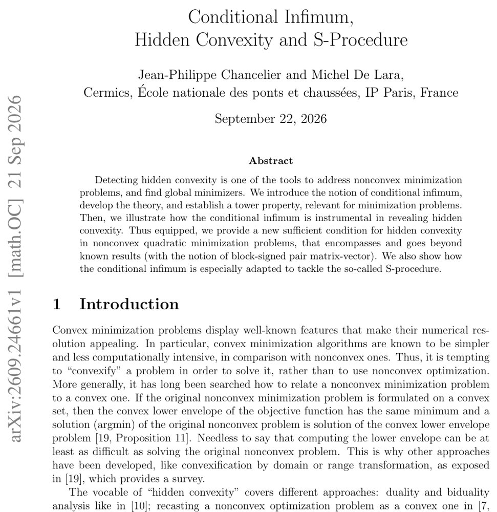Conditional Infimum, Hidden Convexity and S-Procedure Figure 1