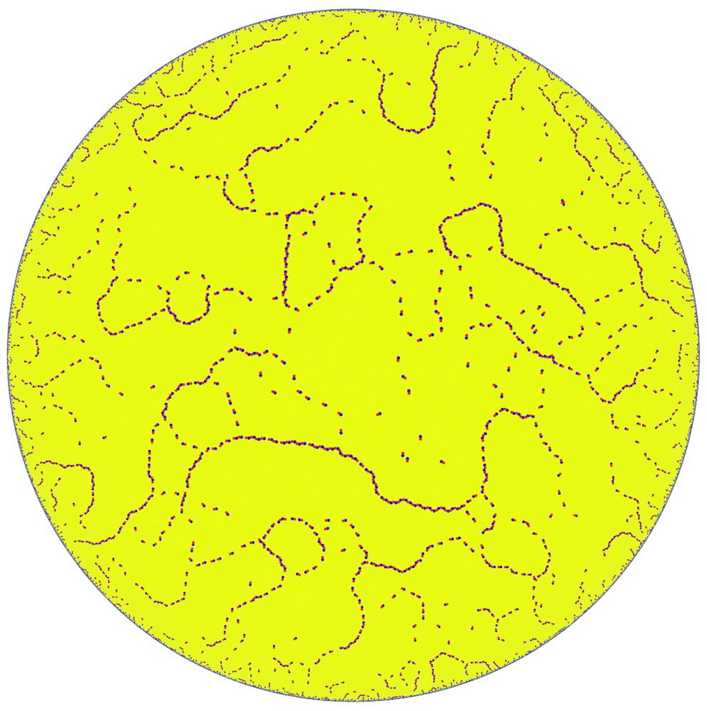 Lowest-known Energy Configuration of $N=100\,000$ Coulomb Charges in a Disk: Breaking the $10^{5}$ Barrier Figure 1