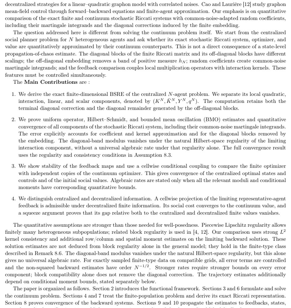 Quantitative finite-population approximation of heterogeneous linear--quadratic mean-field control with common noise Figure 1