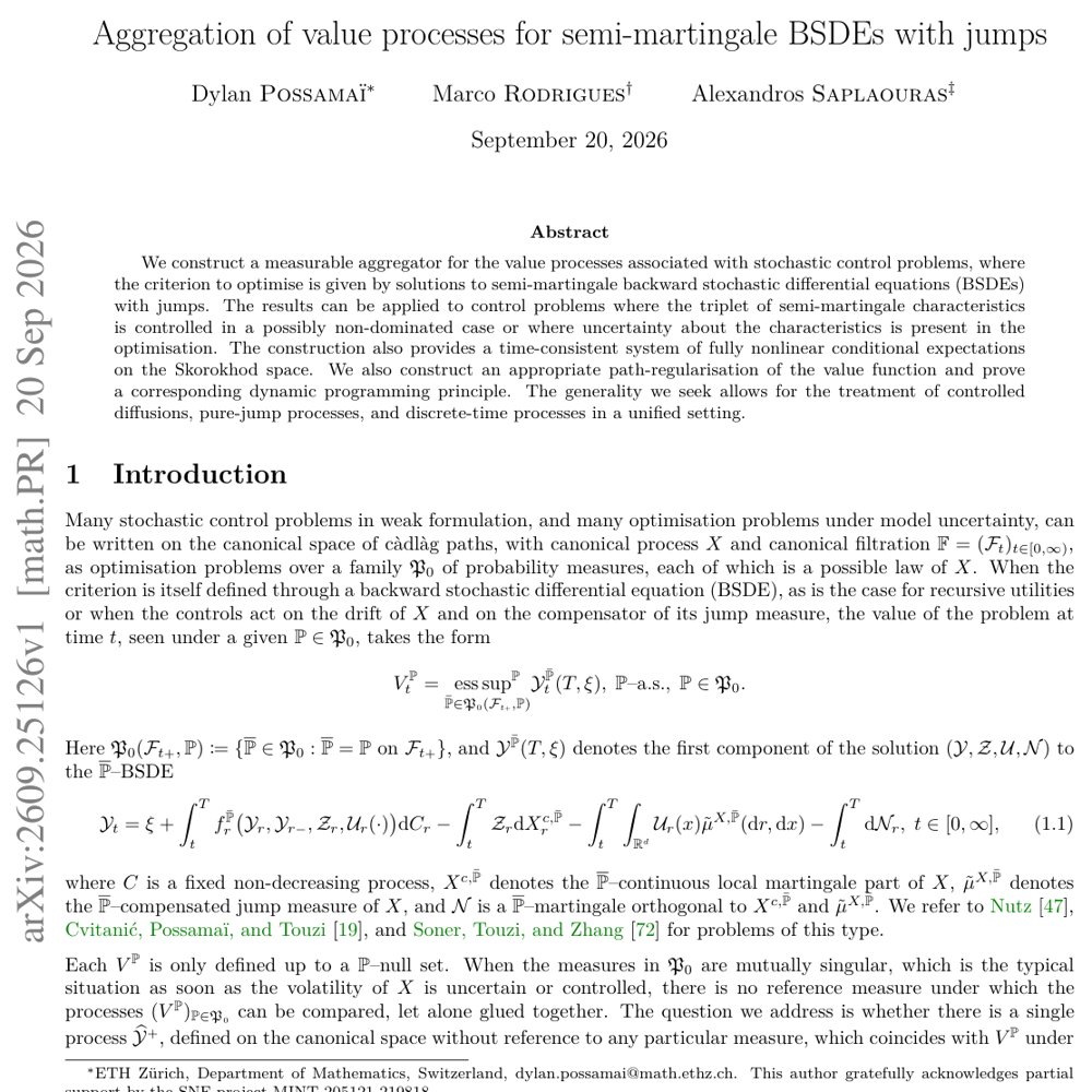 Aggregation of value processes for semi-martingale BSDEs with jumps Figure 1