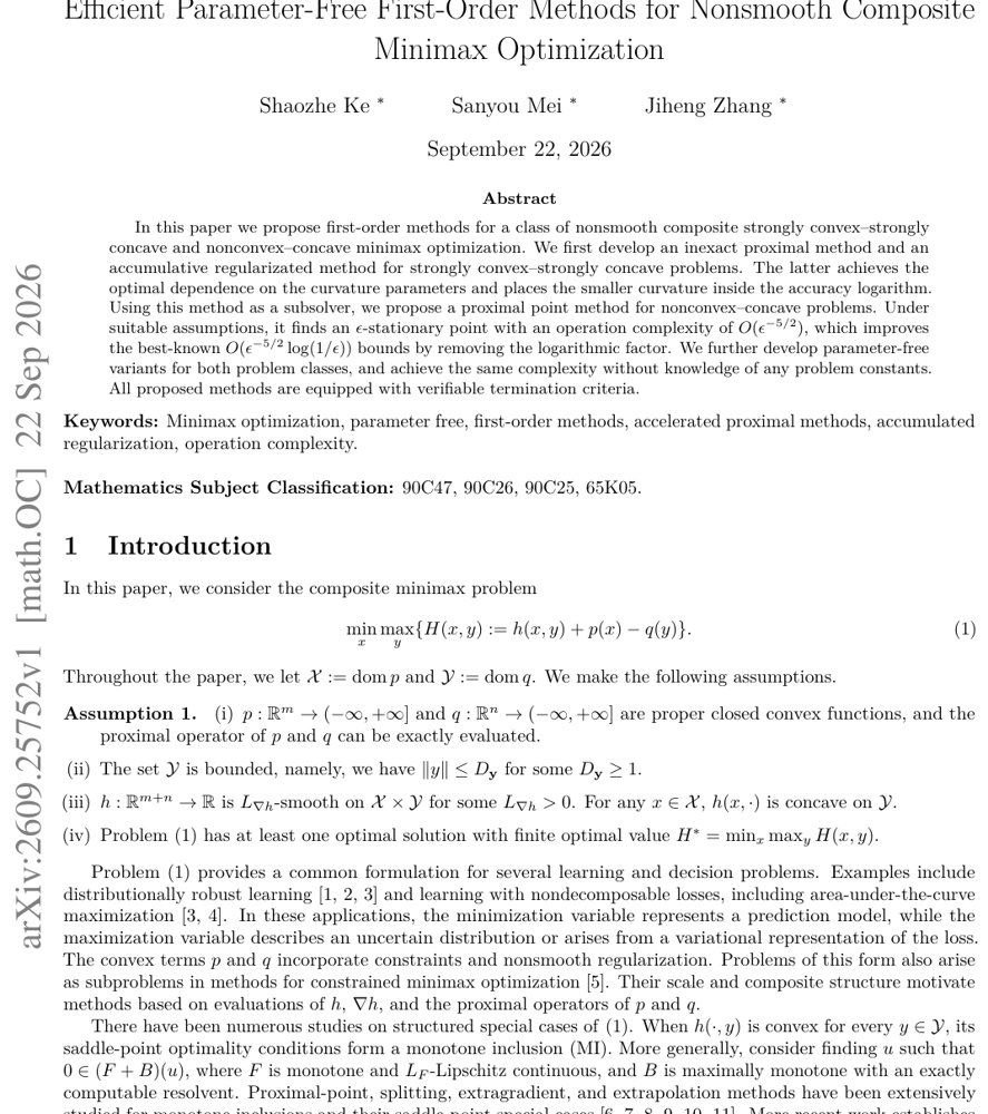 Efficient Parameter-Free First-Order Methods for Nonsmooth Composite Minimax Optimization Figure 1