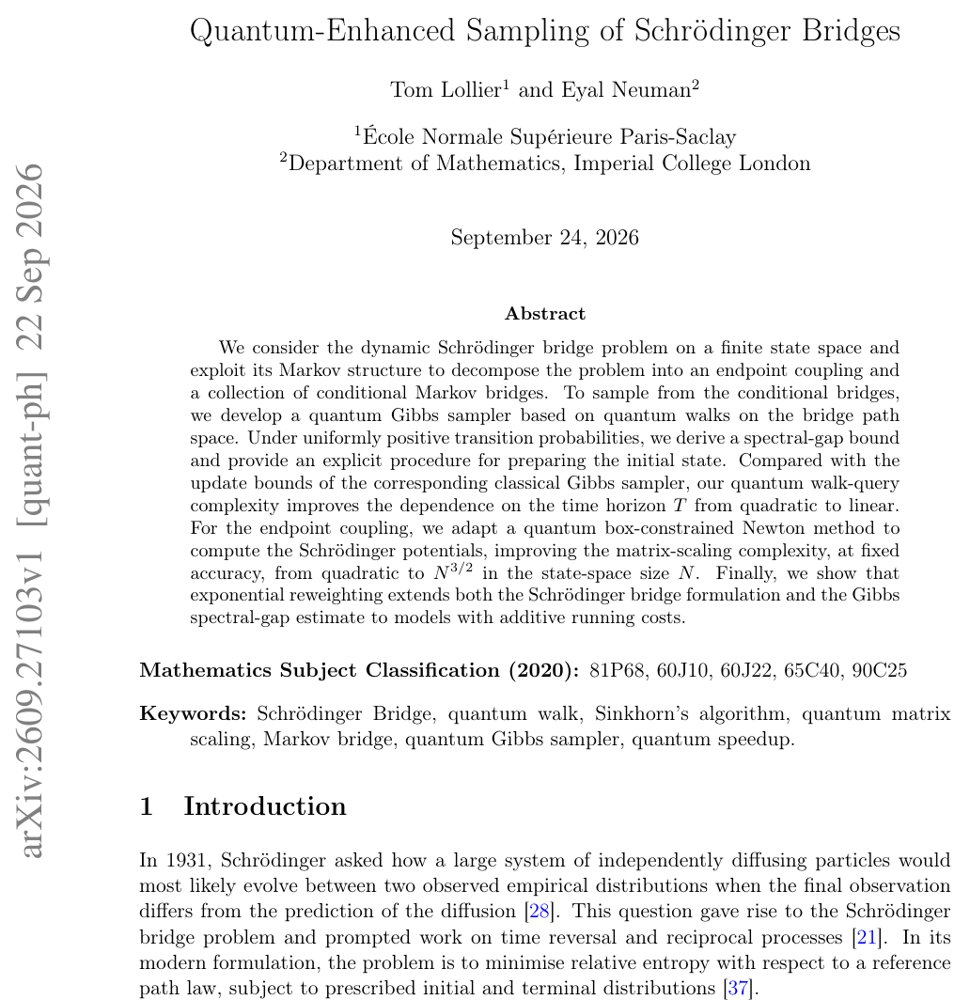 Quantum-Enhanced Sampling of Schrödinger Bridges Figure 1