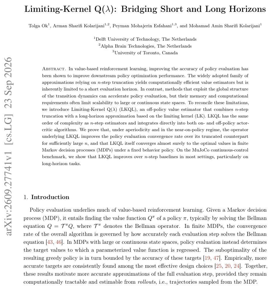 Limiting-Kernel Q($λ$): Bridging Short and Long Horizons Figure 1
