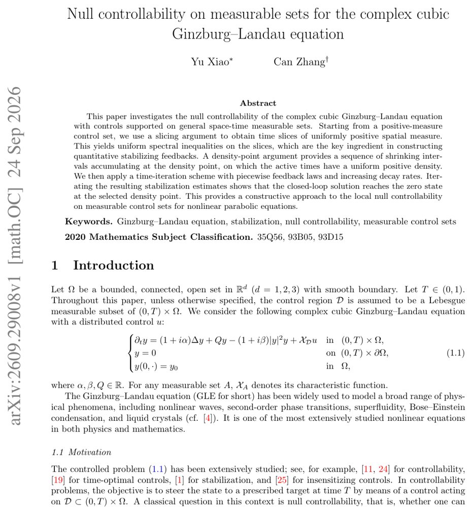 Null controllability on measurable sets for the complex cubic Ginzburg--Landau equation Figure 1