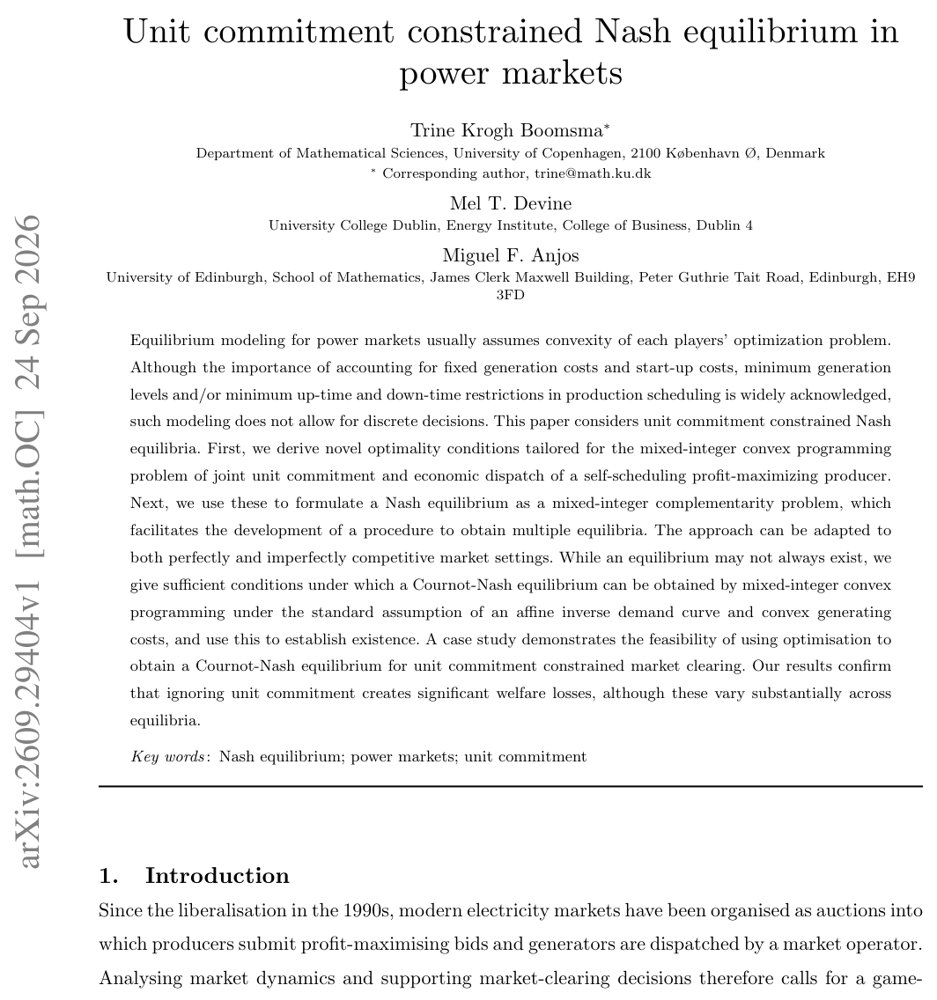 Unit commitment constrained Nash equilibrium in power markets Figure 1