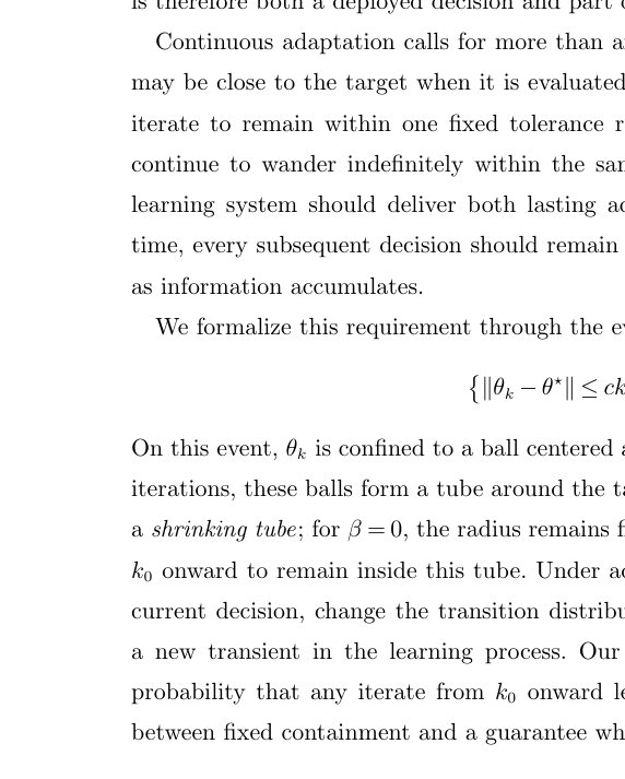 Shrinking-Tube Concentration for Adaptive Markovian Stochastic Approximation Figure 1