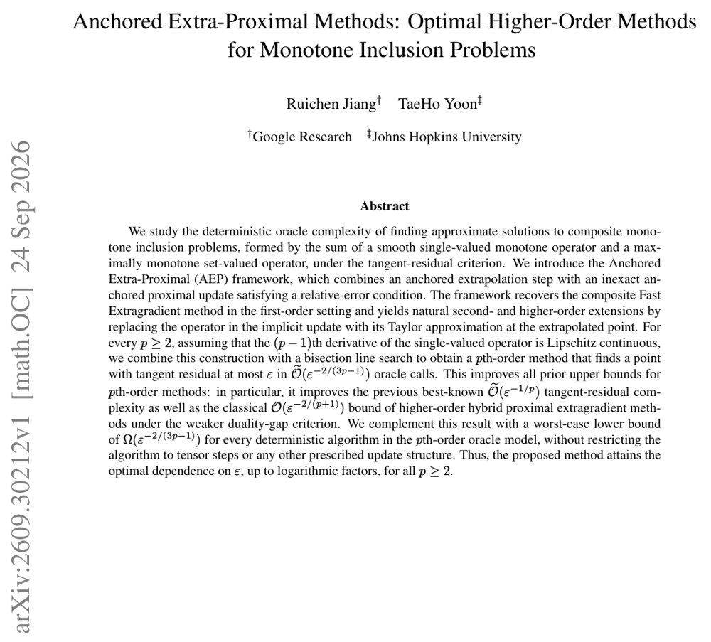 Anchored Extra-Proximal Methods: Optimal Higher-Order Methods for Monotone Inclusion Problems Figure 1