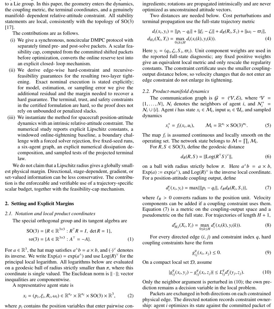 Certificate-Carrying Distributed Model Predictive Control on Product Manifolds with $\mathrm{SO}(3)$ Figure 1