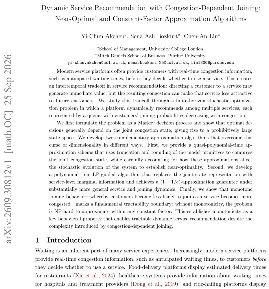 Dynamic Service Recommendation with Congestion-Dependent Joining: Near-Optimal and Constant-Factor Approximation Algorithms Figure 1