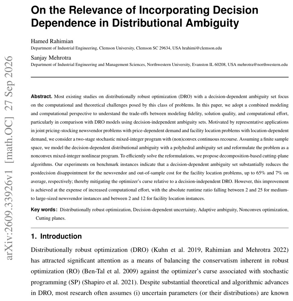 On the Relevance of Incorporating Decision Dependence in Distributional Ambiguity Figure 1