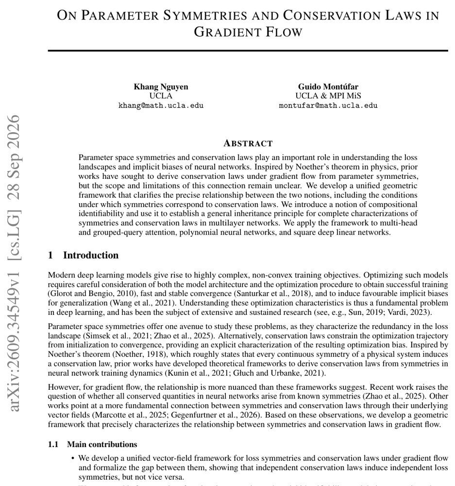 On Parameter Symmetries and Conservation Laws in Gradient Flow Figure 1