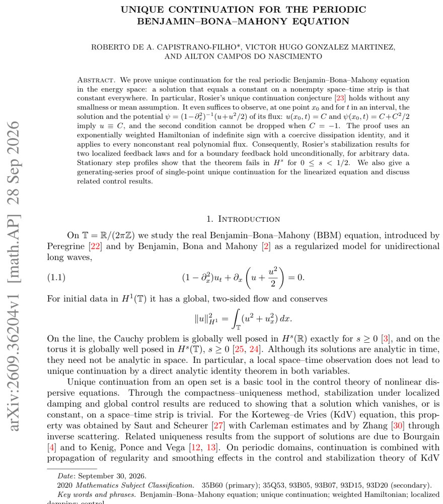 Unique continuation for the periodic Benjamin-Bona-Mahony equation Figure 1