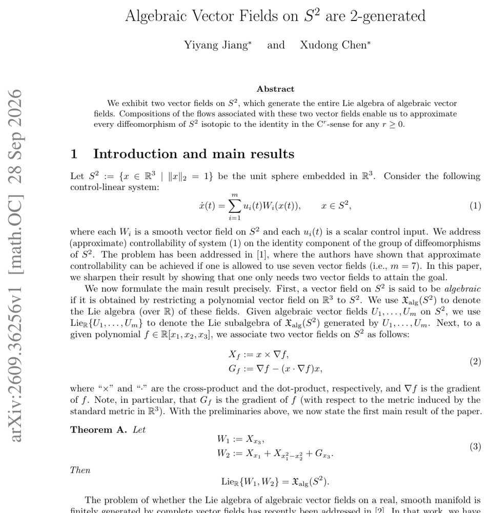 Algebraic Vector Fields on $S^2$ are $2$-generated Figure 1